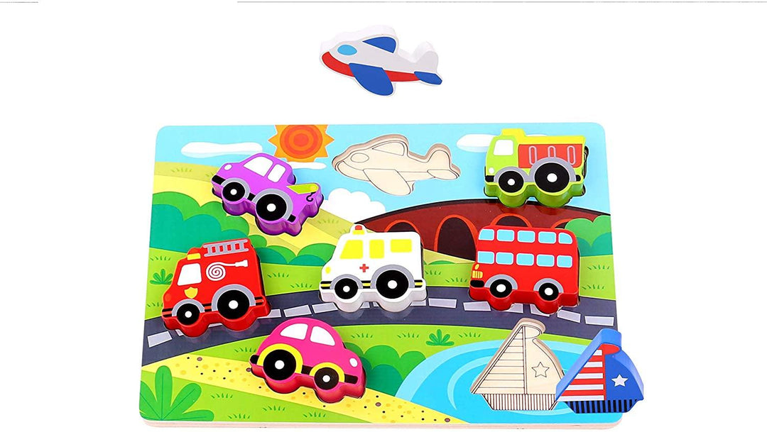 Andreu Toys TK15118 Traffic Puzzle, Multi Colour, 29.5 x 21 x 1.7 cm - Yachew