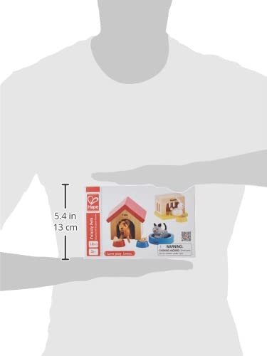 Hape Family Pets Wooden Playset - Dog, Cat, Bunny with Homes & Food Bowls for 3+ Years 8