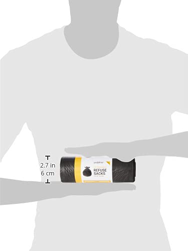 Polylina 20er-Pack schwarze Müllsäcke mit Bindeverschluss, 80 Liter, aus recyceltem Kunststoff 3