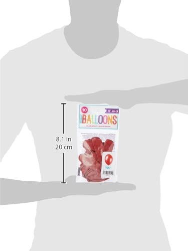 Unique Party 80012 - 12" Latex Scarlet Red Balloons, Pack of 10 5