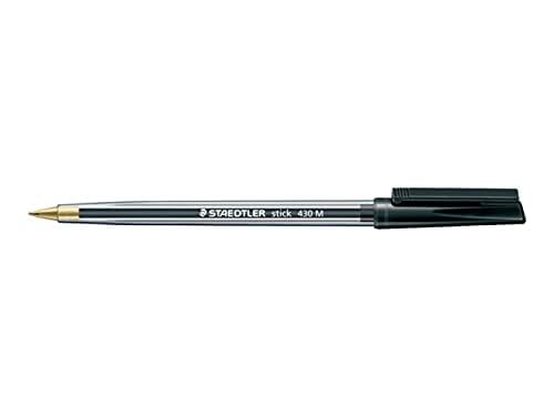 STAEDTLER Stick 430 Ballpoint Pens - Medium Point Black Ink | Pack of 50 | Airplane Safe 4