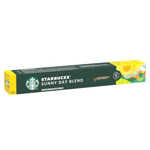 STARBUCKS Sunny Day Blend by Nespresso, Blonde Roast Coffee Capsules, 6 x 1 6