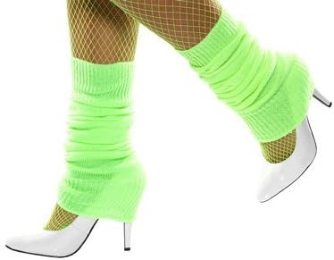 Smiffys Unisex Adult Neon Pink Leg Warmers - Neon Green