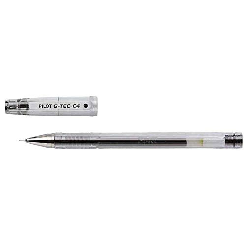 PILOT G-Tec C4 Gel Rollerball Pen - Ultra Fine 0.4mm Tip | Black Ink | 3 Pack