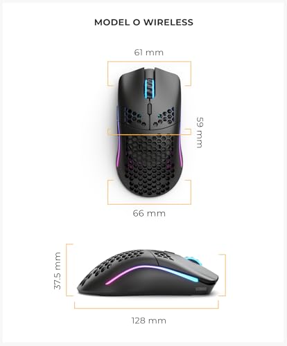 GLORIOUS Model O Wireless Gaming Mouse - 69g Superlight, Honeycomb Design, 19,000 DPI, 71H Battery, RGB, Ambidextrous, 2.4GHz Wireless - Matte Black 12