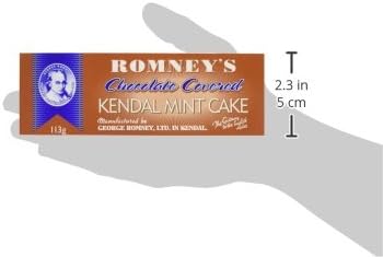 Romneys Chocolate Covered Kendal Mint Cake 113g - Peppermint Confection with Dark Chocolate Coating