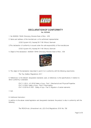 LEGO Harry Potter Chomping Monster Book of Monsters 76449 - Interactive Pull-Back Building Set for Kids 9+ 9