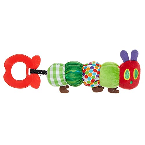 The Very Hungry Caterpillar Teether Rattle - Soft Plush Baby Toy with Crinkle Sounds & Textured Tail 7