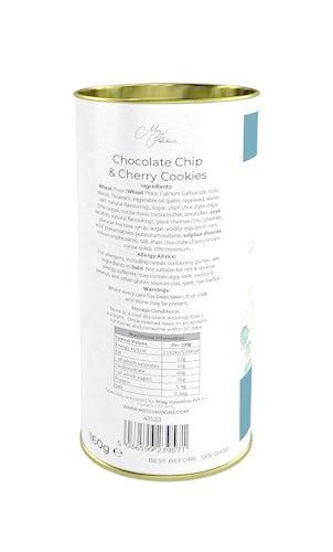 Meg Hawkins Chocolate Chip & Cherry Cookies in Sheep Drum | 160g Biscuit Tin