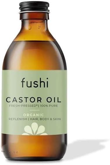 Fushi Organic Castor Oil 250ml - 100% Pure Cold-Pressed for Skin & Hair Care
