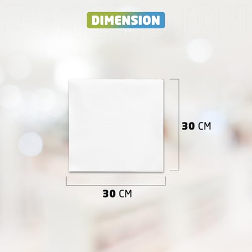 1ABOVE 100 Pack White Paper Napkins 30x30cm 1-Ply Soft and Absorbent 6