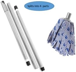 Addis - Cloth Mop with 3-Piece Handle in Blue, White & Metallic-Grey 3