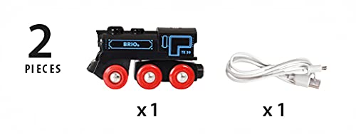 BRIO World Rechargeable USB Battery Powered Engine Toy Train for Kids 3 Years Up