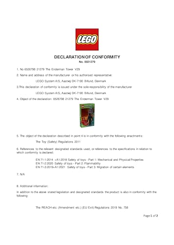 LEGO Minecraft 2in1 The Enderman Tower - Rebuildable Building Set with Enderman, Endermite & Nether Portal 12