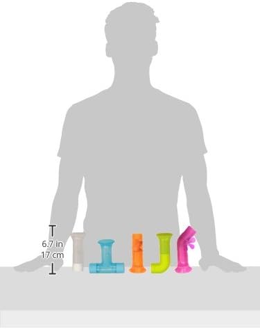 BOON PIPES Building Bath Toy Set - 5 Multicoloured Water Pipes for Toddlers 9m+