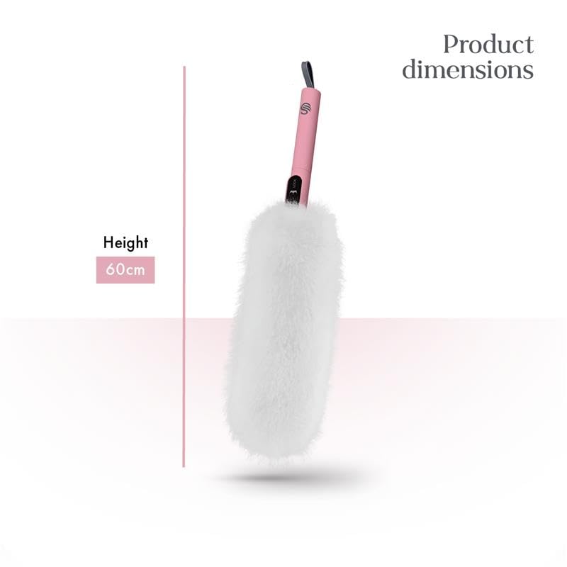 Swan - 2-in-1 Ultra-Fine Microfibre Duster with Super Soft Microfibres, Flat & Tubular Design, Pink