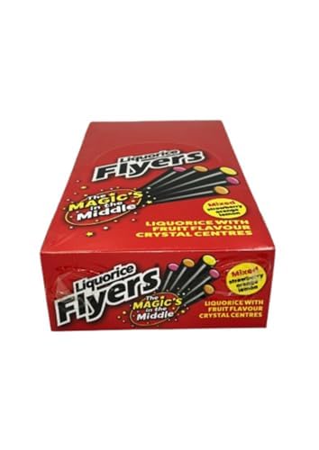Stockley's Giant Liquorice Flyers - 40 Assorted Flavours | Chewy Liquorice with Fruit Crystal Centre | Vegan Sweets