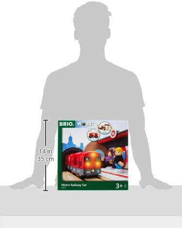 BRIO World Metro Train Set - Wooden Railway Playset for Kids 3 Years Up