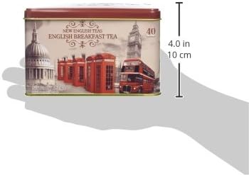 New English Teas Vintage London Tea Tin with 40 English Breakfast Teabags