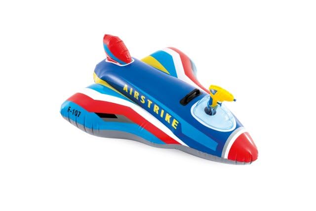 Intex Jet Fighter Ride-On Pool Float with Water Gun | Inflated 112 x 91 x 41cm | Ages 3+ 4