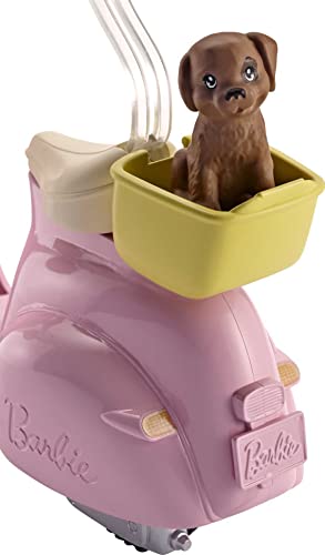 Barbie FRP56 Estate Mo-Ped Motorbike per bambola, scooter rosa, veicolo