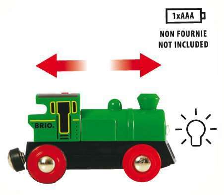 BRIO World Battery Powered Train Engine - Lights, Forward & Reverse, Magnetic Coupling for Ages 3+ 3