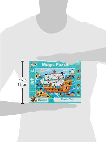 Galt Magic Puzzle - Pirate Ship Rub & Reveal Jigsaw, 50-Piece Puzzle for Ages 4+