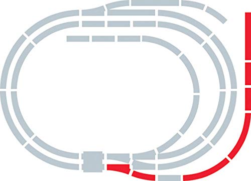 Hornby R8225 OO Gauge Track Extension Pack E - 7-Piece Model Railway Track Set with Straight, Curve, and Point Tracks