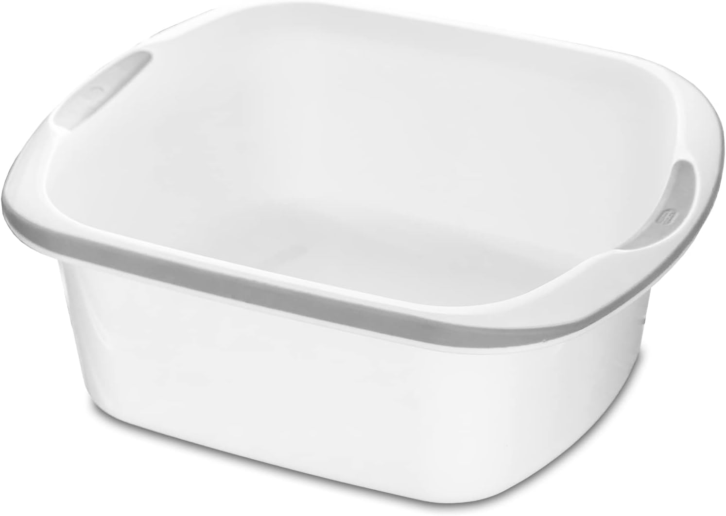 Addis - Premium Soft Grip Large Rectangular Washing Up Bowl, 9.5L, White & Grey