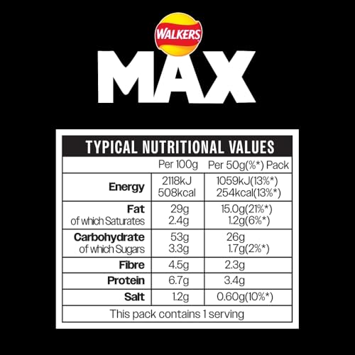 Walkers Max Punchy Paprika Chips 50 g (24er-Packung) 10