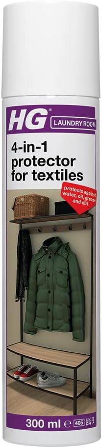 HG - 4-in-1 Textile Protector Water, Oil, Grease & Dirt Repellent Spray 300ml