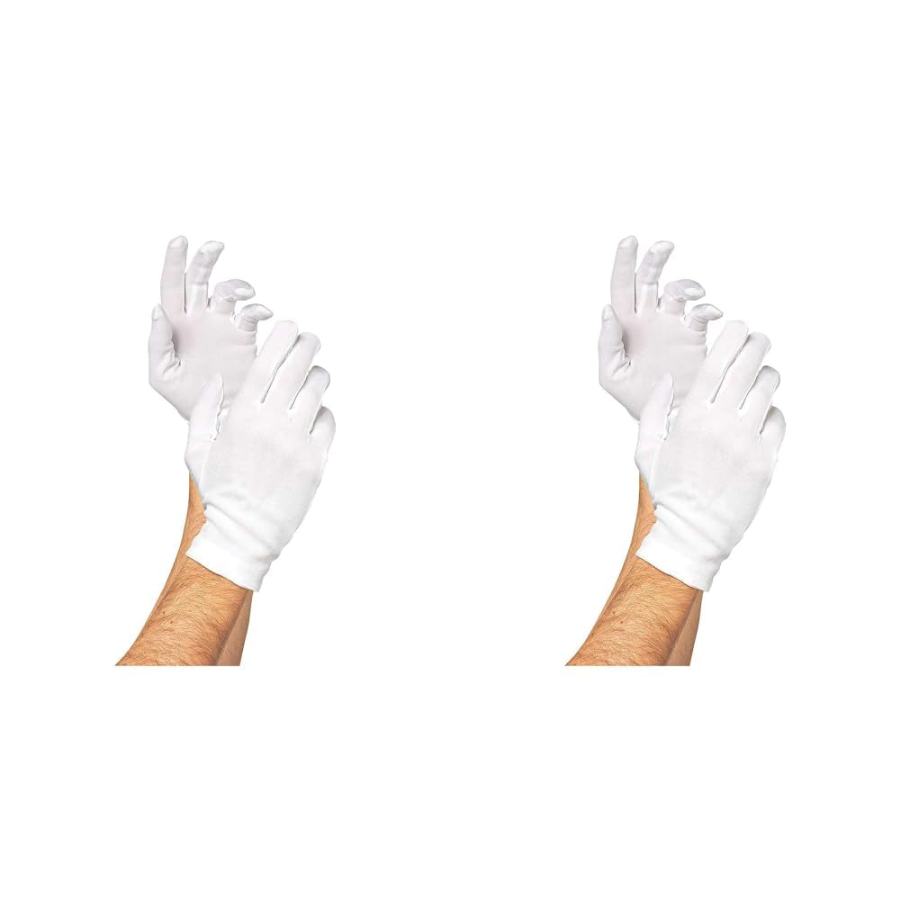 SHATCHI White Short Gloves for Captain, Clown, Magician, Santa Costume