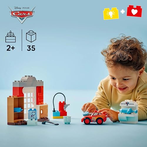 LEGO DUPLO Disney and Pixar Cars McQueen's Visit to Doc's Garage - Buildable Race Car Playset for Toddlers 2+ 9