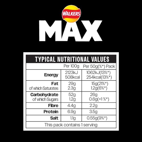 Walkers Max Sizzling Flame Grilled Steak Crisps 50g (Pack of 24) 9