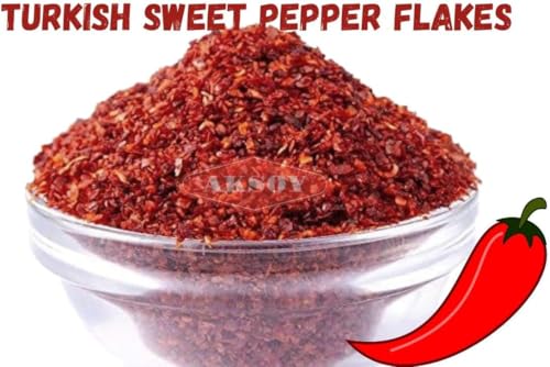 Aksoy Premium Turkish Sweet Red Pepper Flakes 200g - Mild & Sweet Flavor, Resealable Pack 11