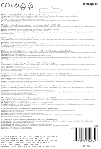 Einzigartiger blauer stehender Folienballon mit der Zahl 4, 76,2 cm – riesige Partydekoration mit Luftfüllung 3