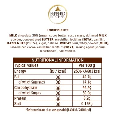 Ferrero Rocher Pralines Chocolate Gift Box - 225g Festive Hazelnut Treat 11