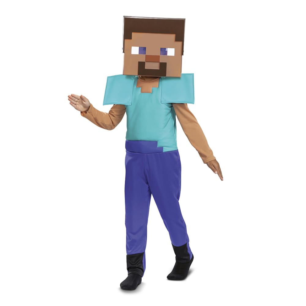 Minecraft Steve Fancy Dress Costume - 5-6 Years, Multicolour