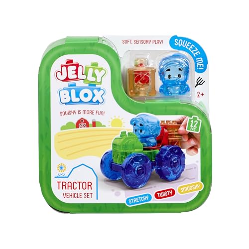 Jelly Blox Tractor Vehicle Set - Squishy Building Fun for Toddlers 2+ 5