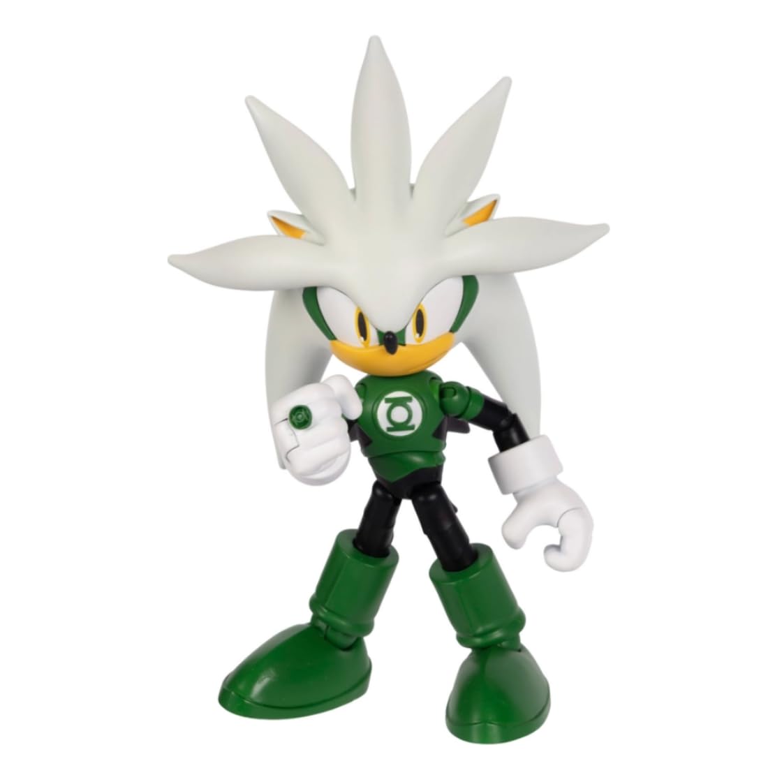 Sonic The Hedgehog Silver as Green Lantern 5' / 13cm Action Figure | Highly Articulated (22 Pts) | Collector's Packaging 1