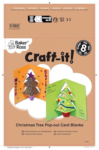 Baker Ross G793 Christmas Tree Pop Out Cards - Craft Kit for Kids 7