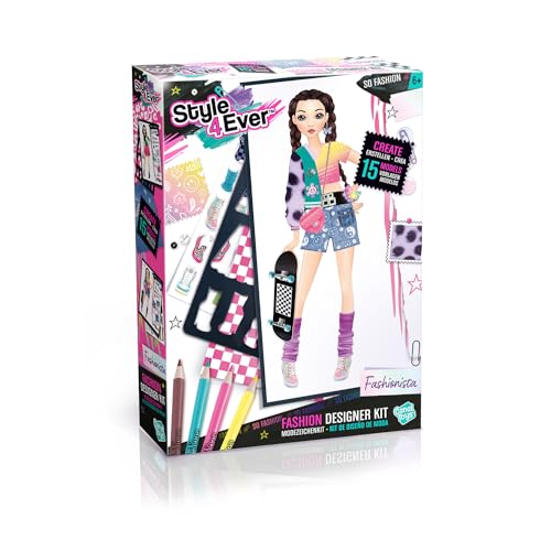 Canal Toys Style 4 Ever Fashion Designer Kit - Real Fabric & Stencils | 41 Pieces