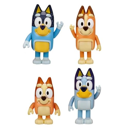 Bluey Family 4-Pack Figurines - Poseable Characters for Imaginative Play 13