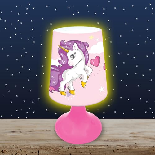 Lexibook - Unicorn Mini Cordless Bedside Lamp and Nightlight MLT10UNI Pink 13