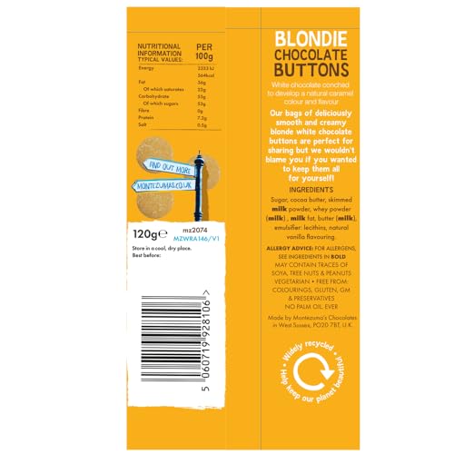 Montezuma's Blondie Buttons, Weiße Schokolade mit Karamellnoten, 120g 3