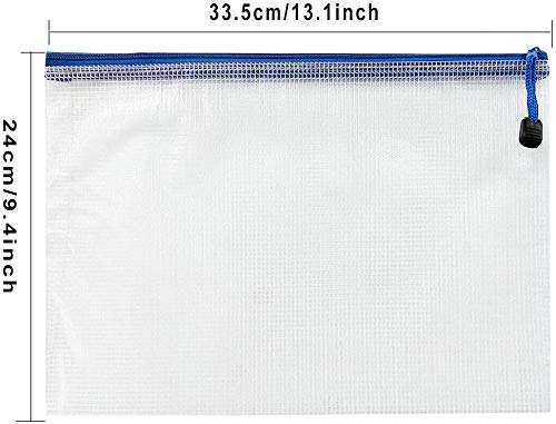 GoodtoU 36PCS A4 Plastic Zip Lock Wallets - Extra Thick, Water Resistant Mesh Document Folders