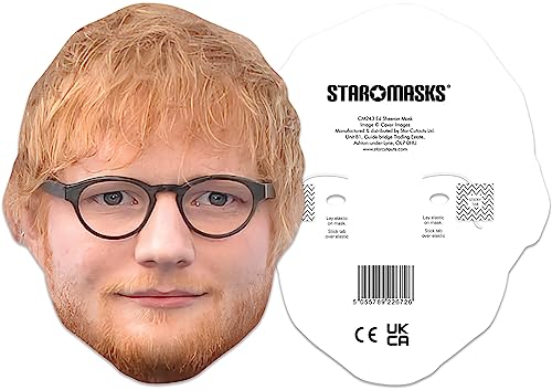 STAR CUTOUTS Ed Sheeran Mask Cardboard CM243 - Lifesize Unisex Adult Decoration | UK Manufactured 3