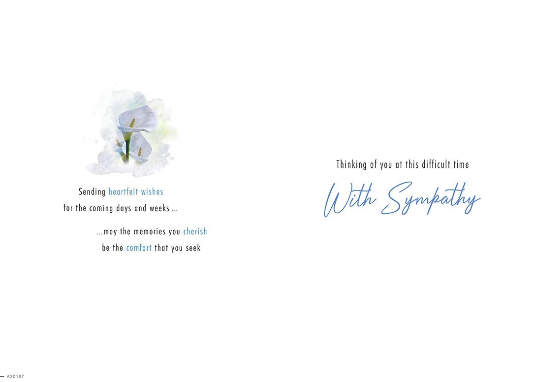 Piccadilly Greetings Sympathy Traditional Occasion Card with Envelope | 9 x 6 Inches