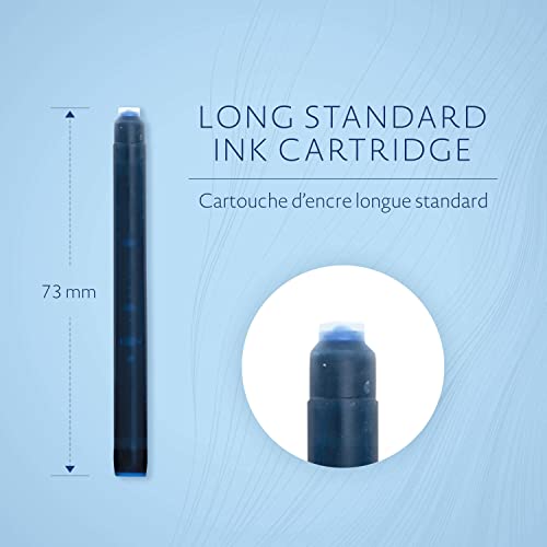 Waterman Fountain Pen Ink Cartridges - Mysterious Blue Long Ink Cartridges (8 Count)