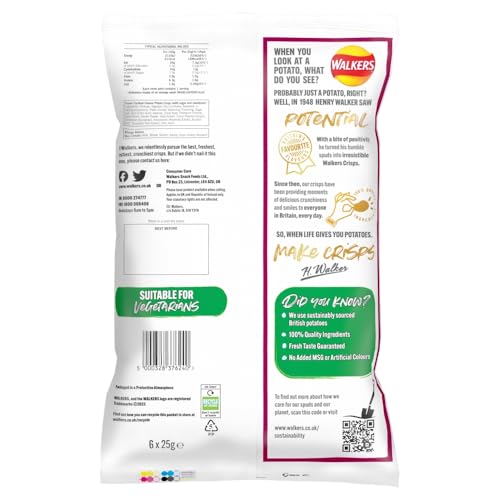 Walkers Krabbencocktail-Chips Multipack 6 x 25 g 6